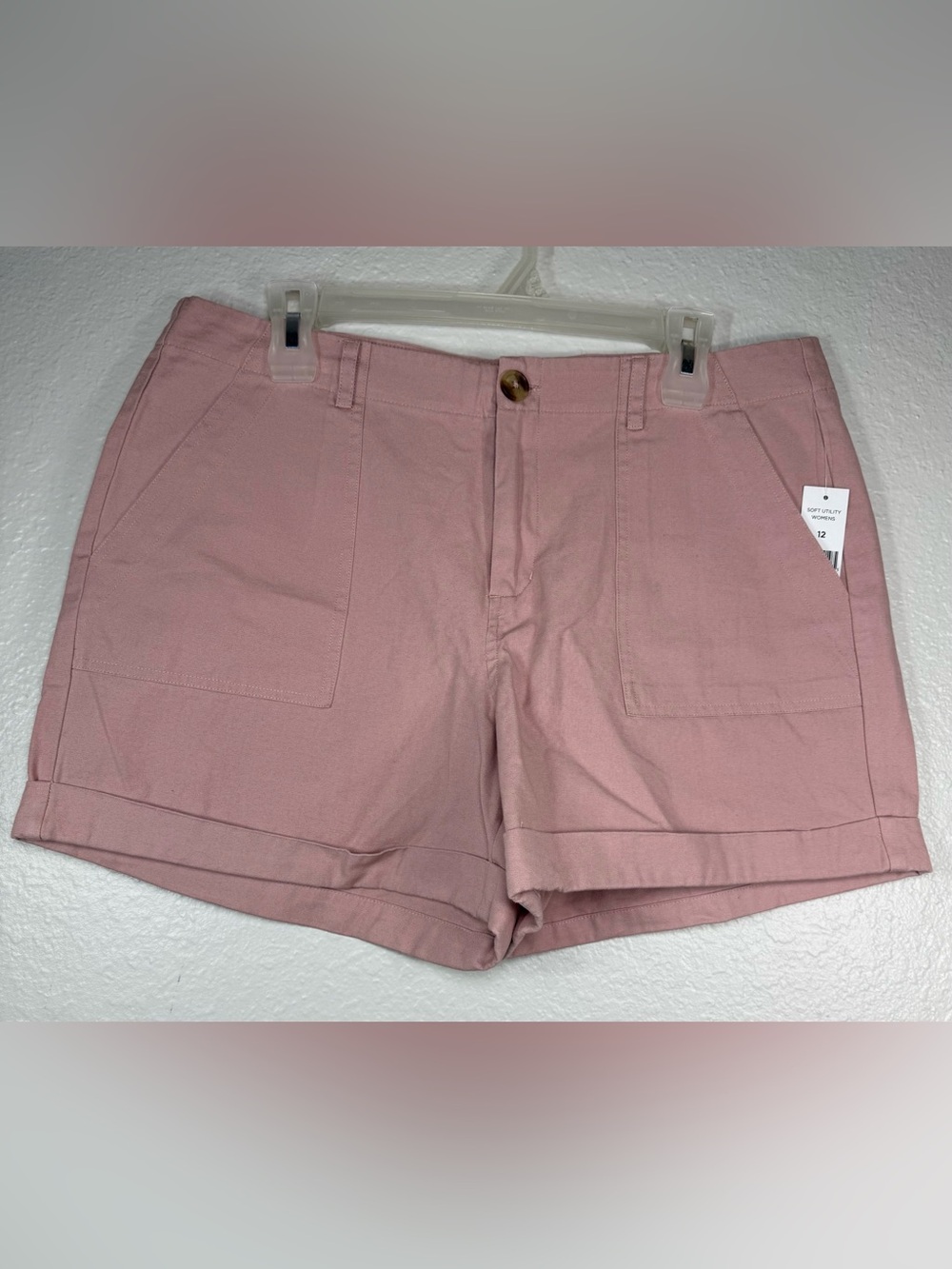 Dip Pink Cuffed Shorts Size 12 Casual Summer Mid Rise NEW